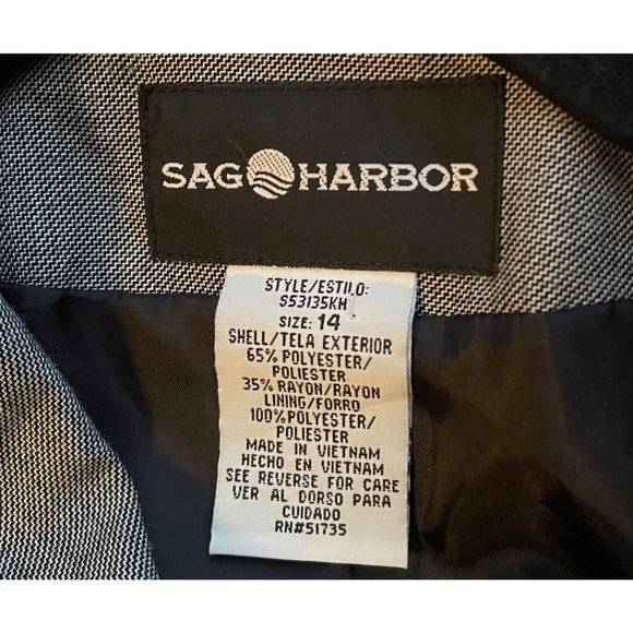 Sag Harbor Light weight Blazer size 14 short  button close gray zig zag knit - Picture 4 of 7